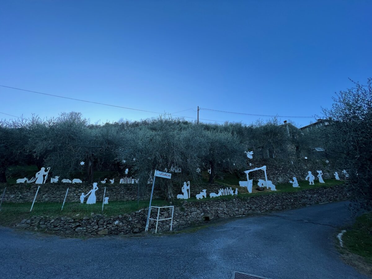 Il Presepe silhouette tra gli ulivi di Garlenda premiato dall’Amministrazione comunale