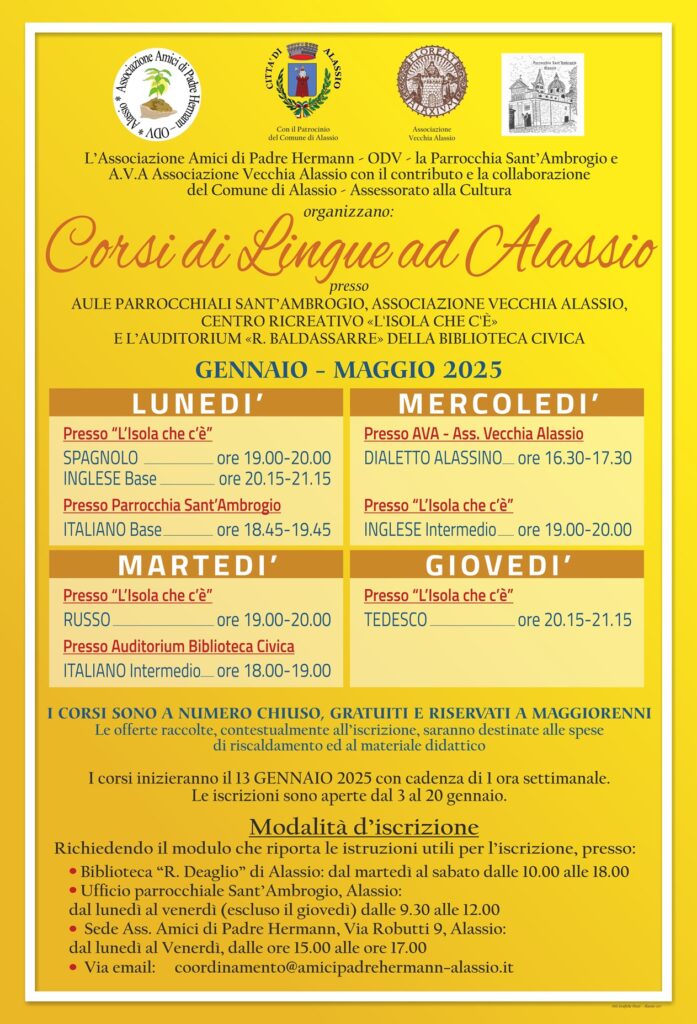 Corsi di lingue ad Alassio - locandina