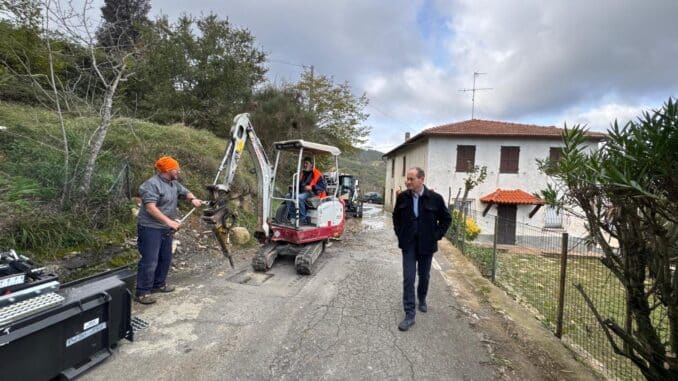 Sindaco Demichelis sul cantiere di Conna Andora