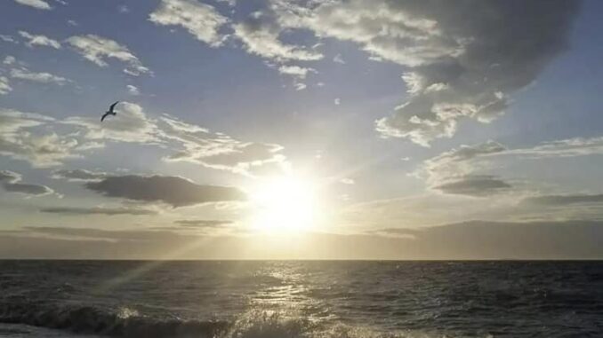 l'onda insegue la riva del mare