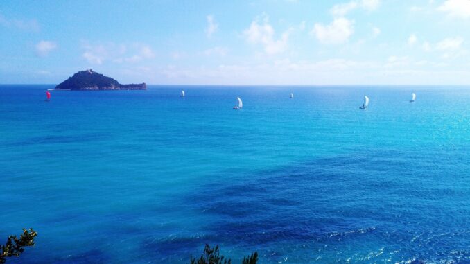 vele in corsa nel blu