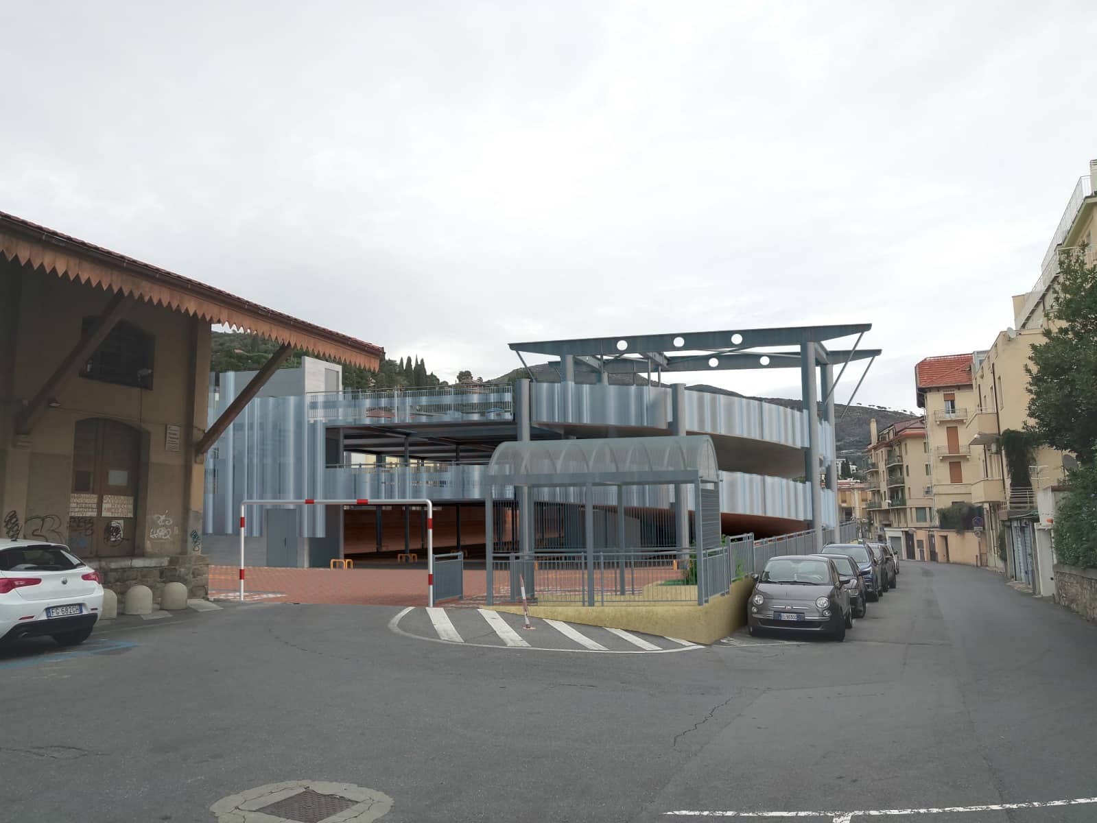 Rendering del progetto nuovo parcheggio pluripiano presso La Piccola