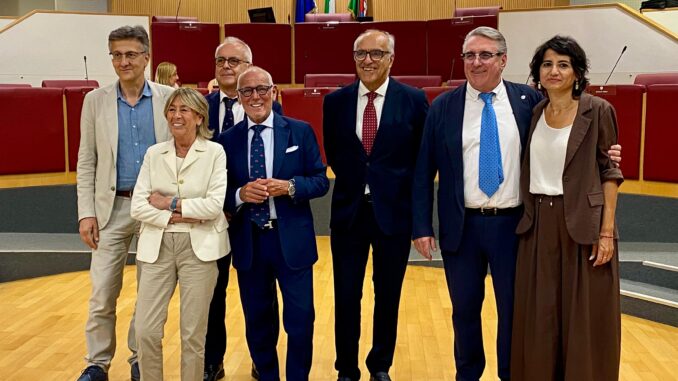 presidente Balleari, presidente Bozzano e vicepresidente Baruzzo con Garanti e difensore civico