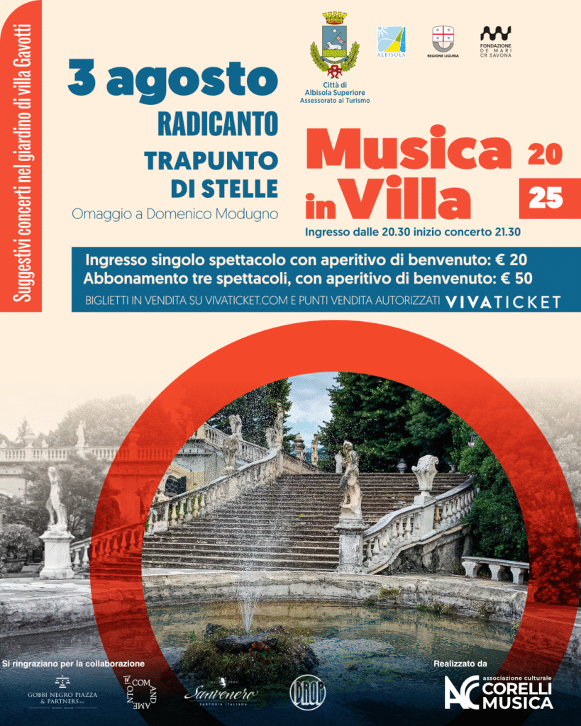Musica in Villa 2025 Radicanto 3 agosto 2025 social