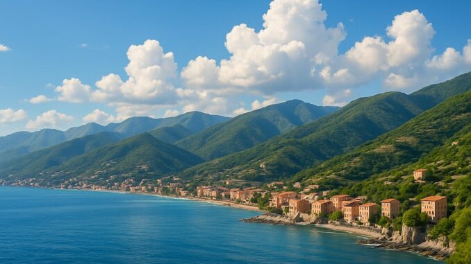 paesaggi di case e dorsali montuse - effe