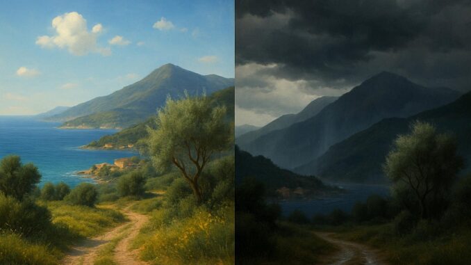paesaggio a due facce - effe