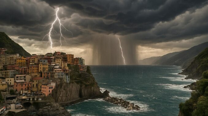 paesaggio di fulmini mare e cielo - effe