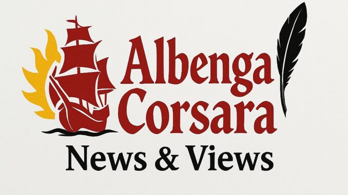 Una variazione della testata logo del giornale ligure AlbengaCorsara News