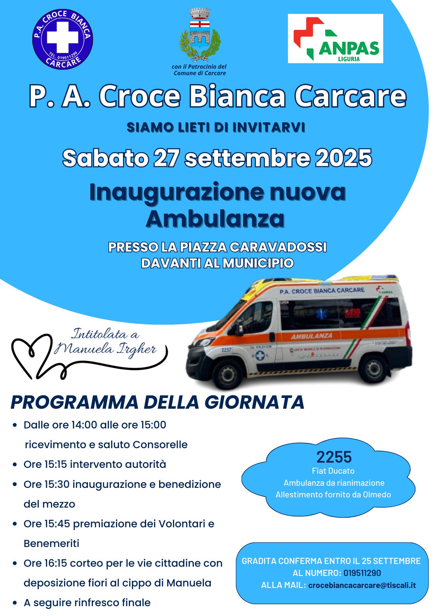 Invito Inaugurazione Carcare 27 Settembre 2025