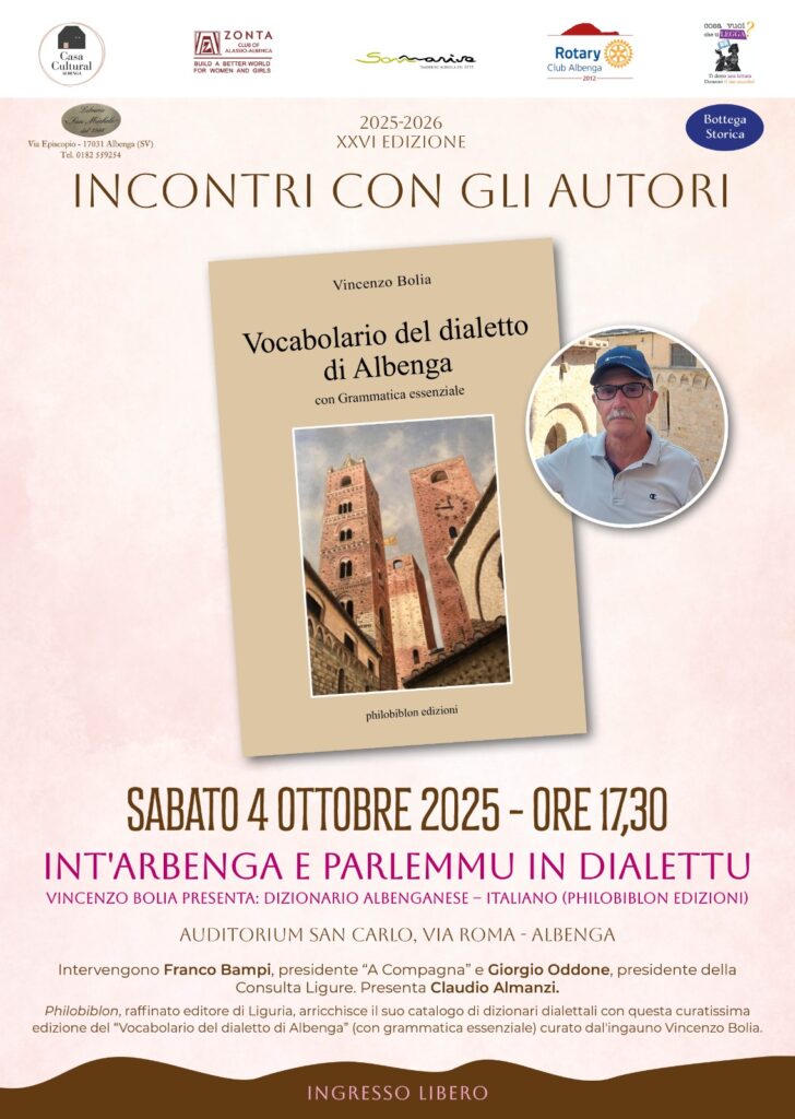 Vocabolario del dialetto di Albenga, presentazione il 4 ottobre (2)