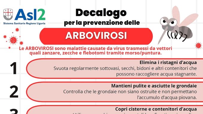 dal decalogo Asl2 prevenzione arbovirosi
