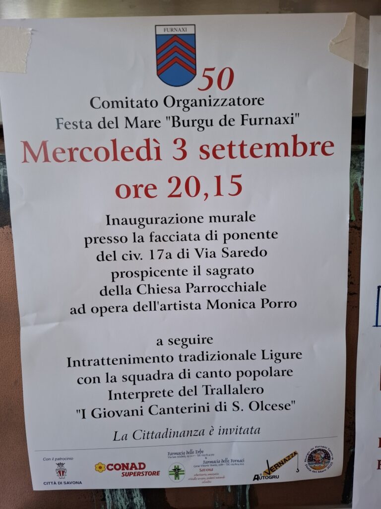 murale a Savona di Monica Porro celebra il quartiere Fornaci