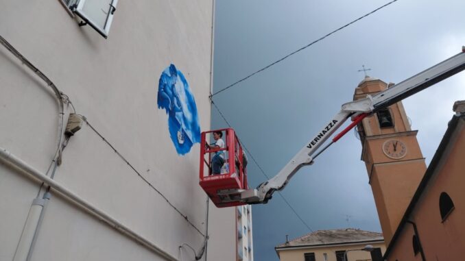 murale a Savona di Monica Porro celebra il quartiere Fornaci