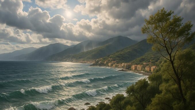 paesaggio dalle belle onde di costa - effe