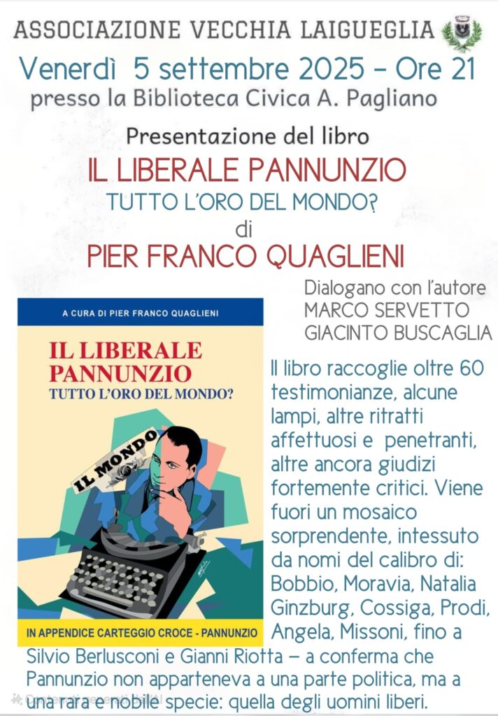 un incontro dedicato a Mario Pannunzio a Laigueglia