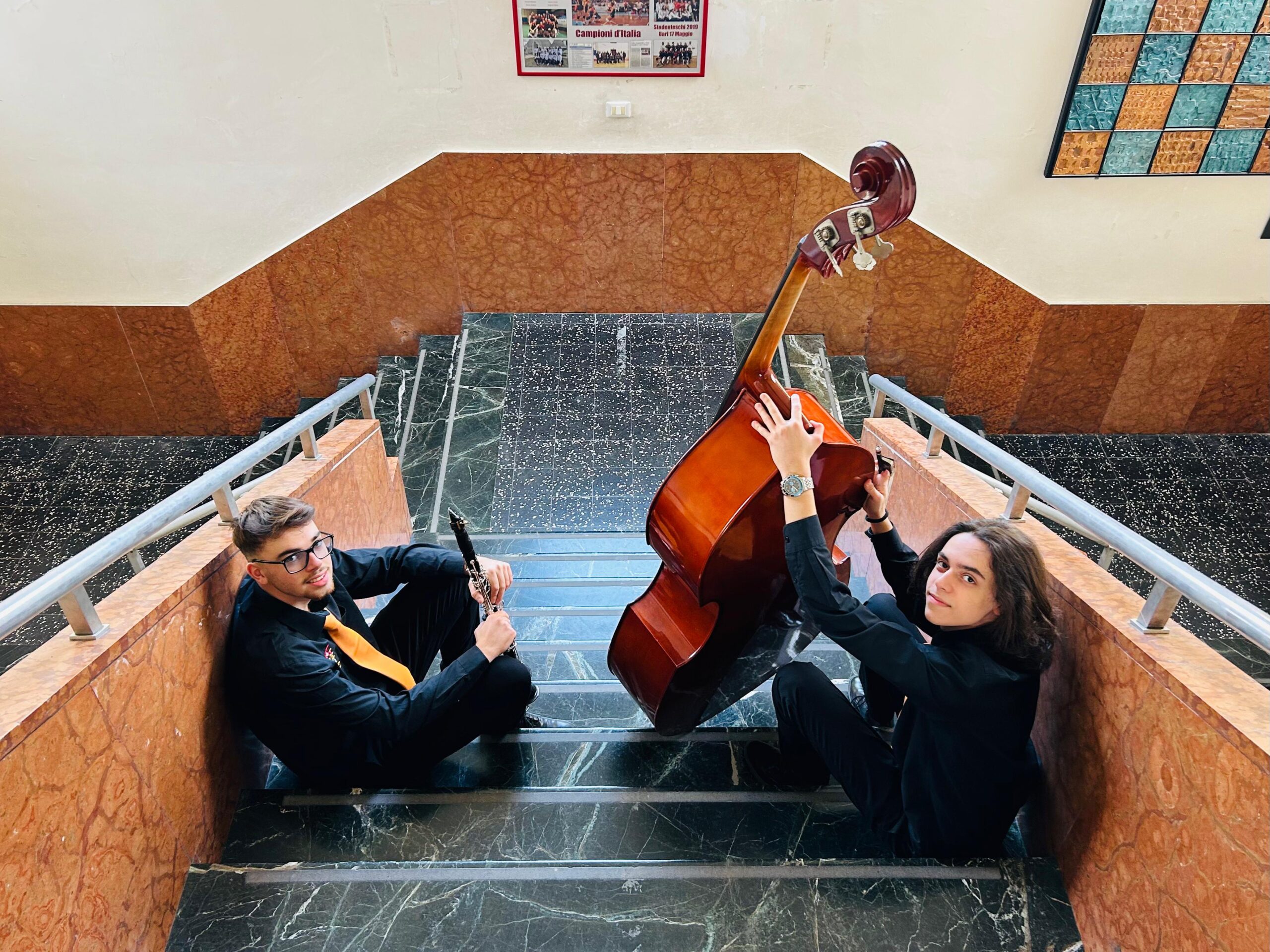 Fabiano Pinto (clarinettista) e Carmelo de Giovanni (contrabbassista)