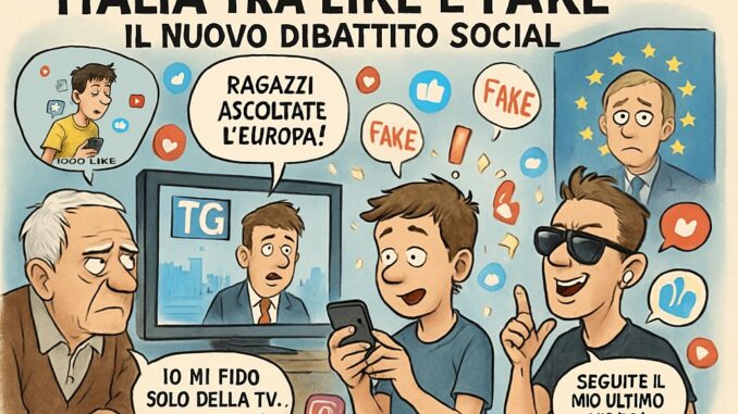 Notizie in punta di vignetta - Italia tra like a fake - effe