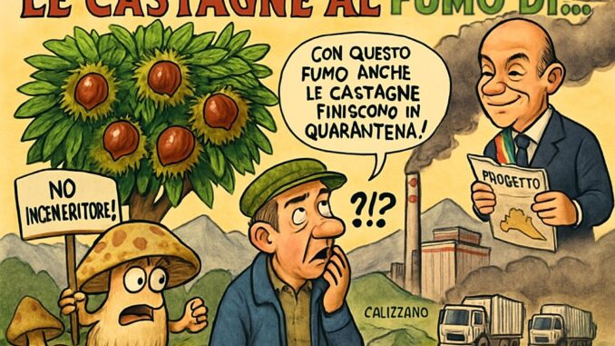 Notizie in punta di vignetta - Le castagne al fumo di inceneritore - effe