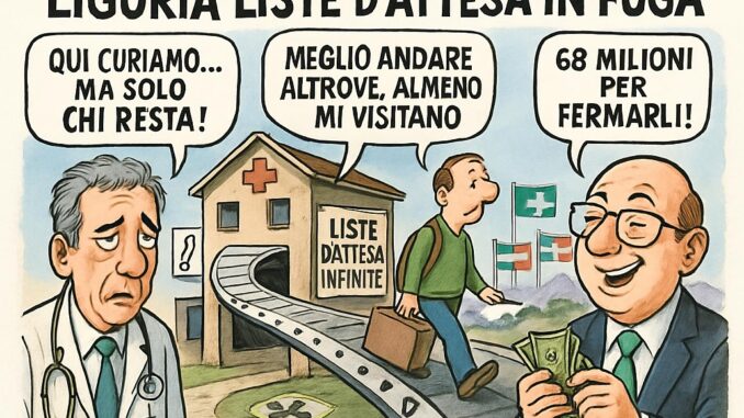 Notizie in punta di vignetta - Liguria Liste attesa in fuga - effe
