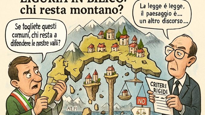 Notizie in punta di vignetta - Liguria in bilico - chi resta montano - effe