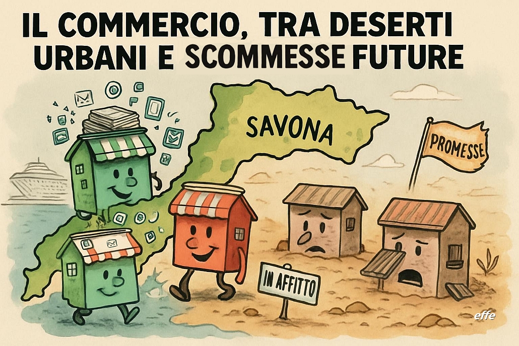 Notizie in punta di vignetta - Commercio deserti urbani e futuro - effe
