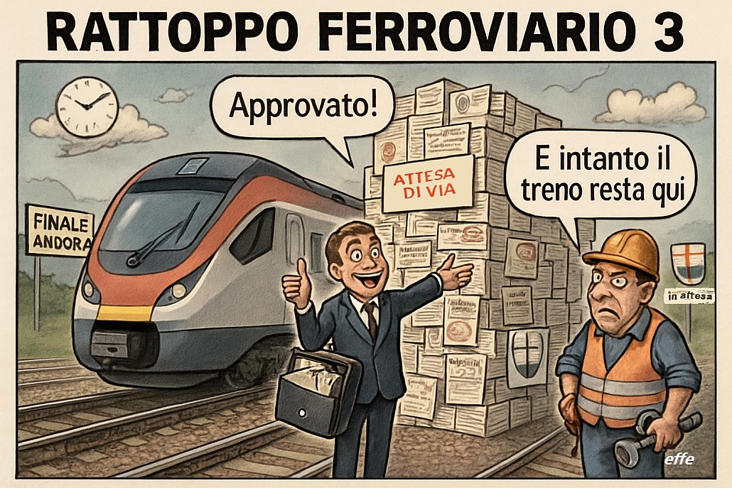 Notizie in punta di vignetta - Rattoppo Ferroviario 3 - effe