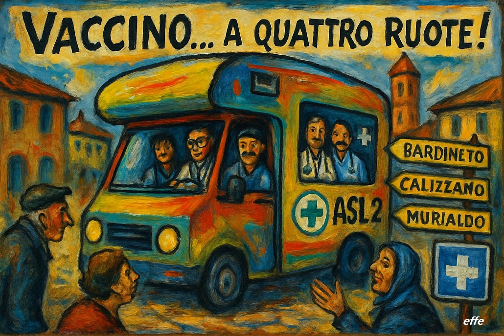 Notizie in punta di vignetta - Vaccino a quattro ruote - effe