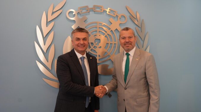Nella foto: il viceministro al Mit Edoardo Rixi e il segretario generale dell'IMO Arsenio Dominguez