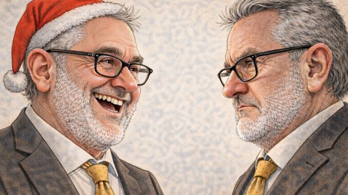 Caricatura natalizia - Alessandro Bozzano consigliere Regione Liguria Noi Moderati - effe