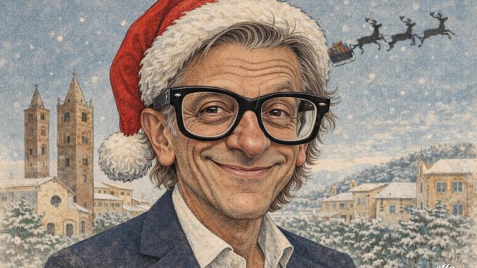 Caricatura natalizia - Riccardo Tomatis sindaco di Albenga - effe