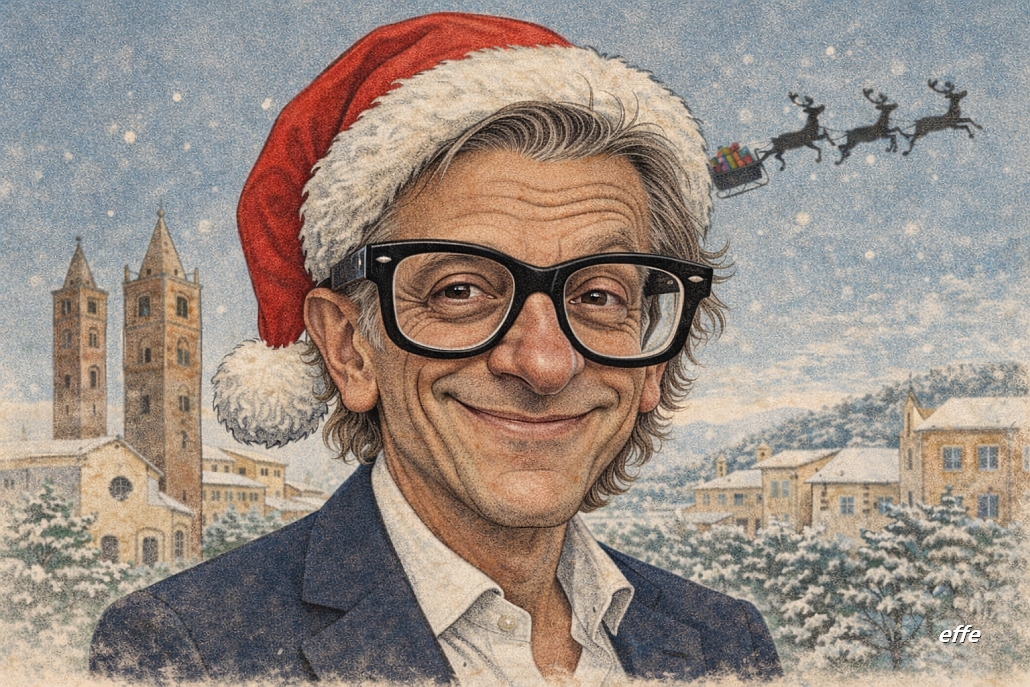 Caricatura natalizia - Riccardo Tomatis sindaco di Albenga - effe