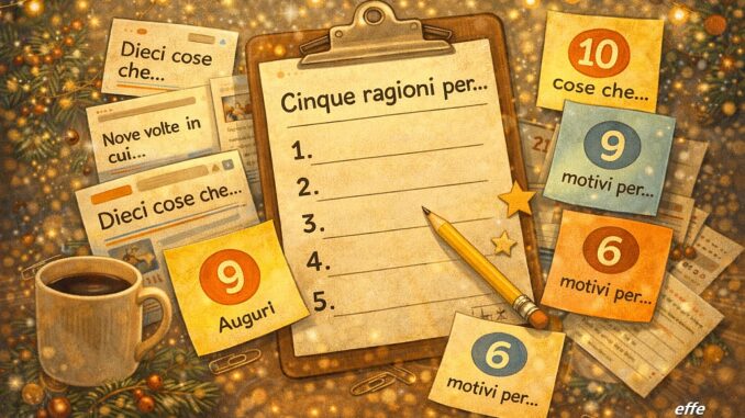 Cinque ragioni per cui scriviamo articoli tipo Cinque ragioni per - effe