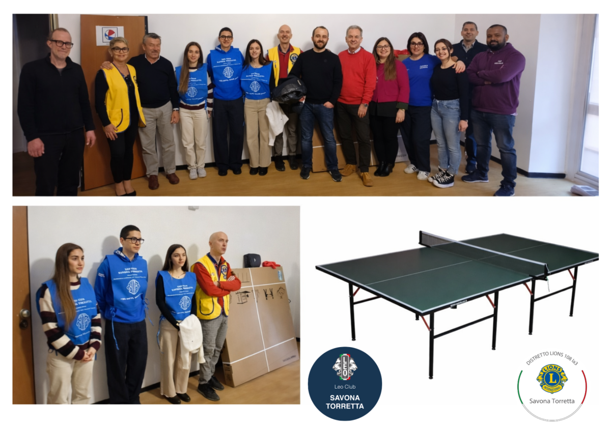 Lions e Leo Club Savona Torretta donano un ping pong professionale a PAL5