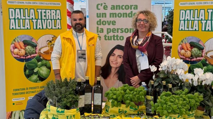 Stand Coldiretti Savona incontro annuale Consorzio Obiettivo Spiagge