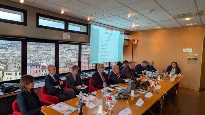 Interno Sala Liguri nel mondo palazzo Regione in via Fieschi: i Relatori a Genova al Convegno Trasparenza, Difensori civici, accesso pubblico e Intelligenza artificiale