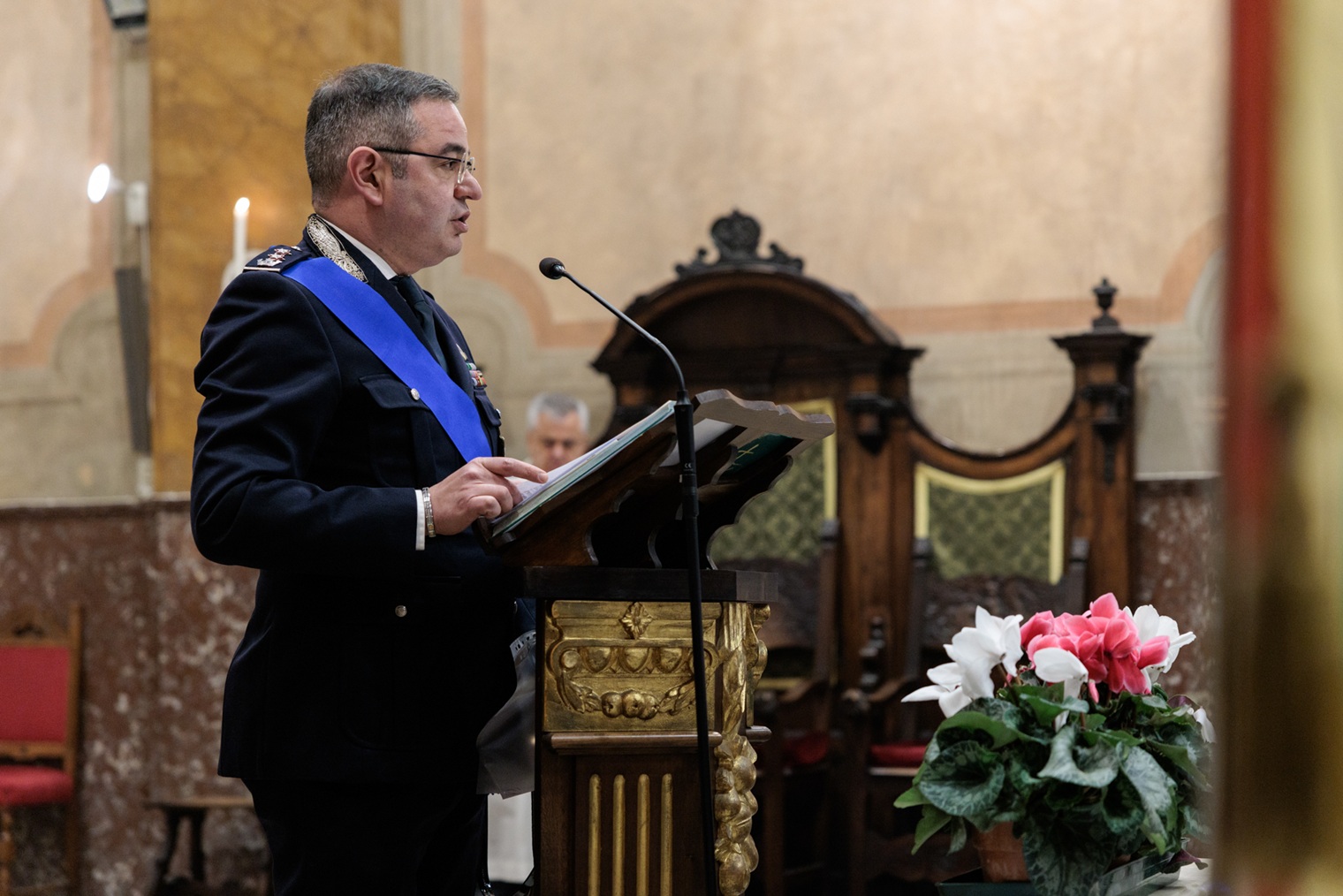 Il Comandante della Polizia Locale di Alassio Francesco Parrella durante le celebrazioni di San Sebastiano