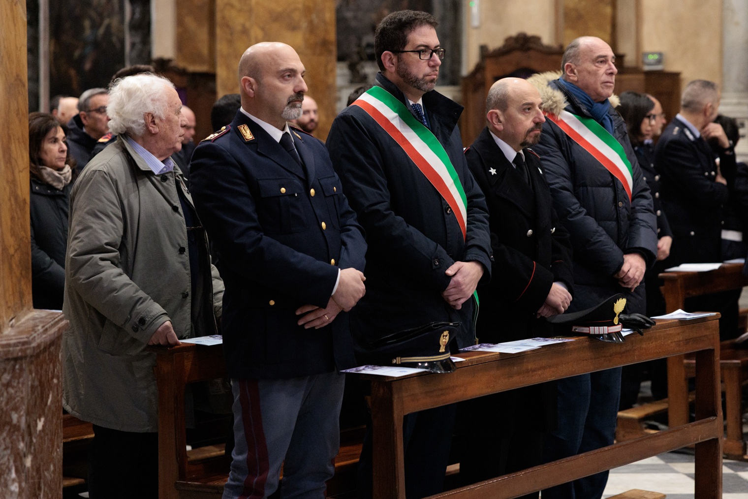 Polizia Locale di Alassio i sindaci Marco Melgrati e Alessandro Navone in occasione delle celebrazioni di San Sebastiano