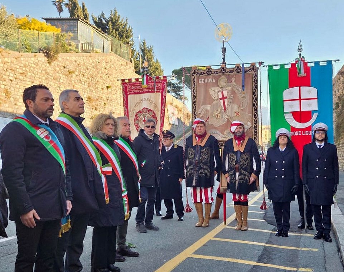 Sanna in rappresentanza di Regione Liguria alla commemorazione dell'82° anniversario dell’Eccidio del Forte di San Martino