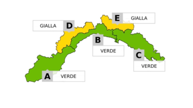 Cartina Liguria Allerta VVVGG