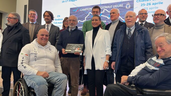 Foto di gruppo alla Presentazione V edizione Campionato Regionale Ligure di Vela Paralimpica