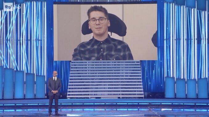 Sarullo in collegamento con il Festival di Sanremo