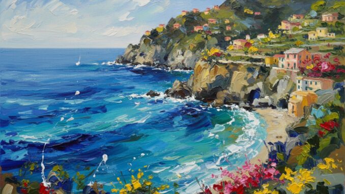 arte digitale che evoca mediterraneità ligure
