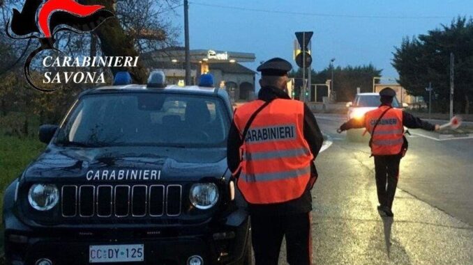 Carabinieri Savona controllo stradale