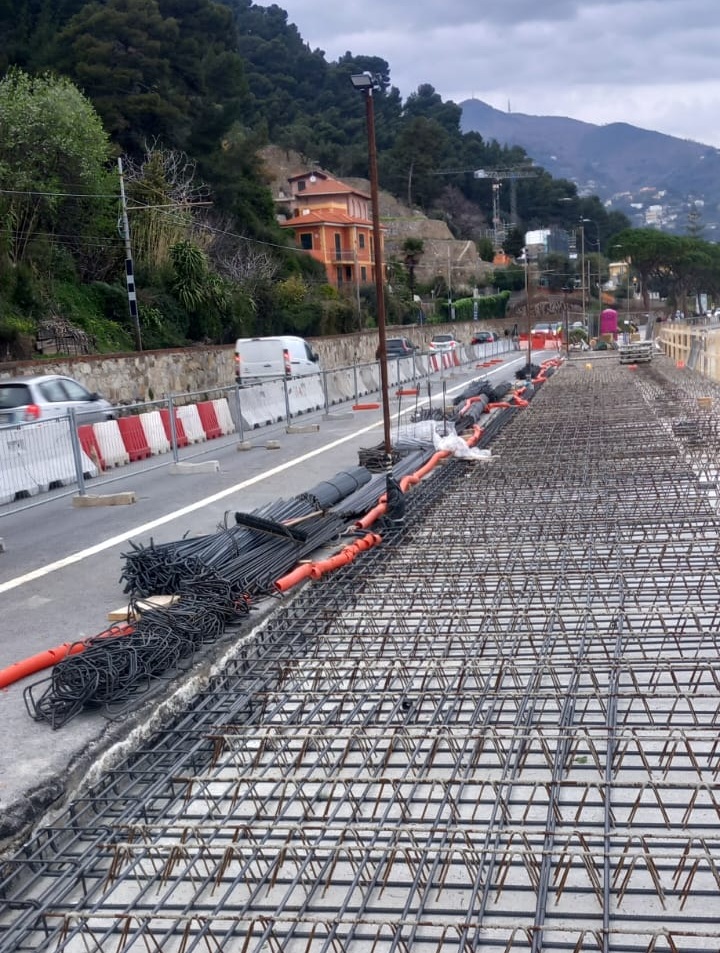 Lavori di ricostruzione Passeggiata Ciccione ad Alassio