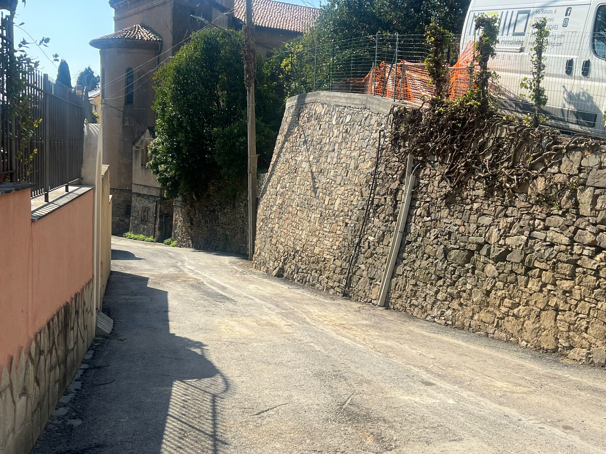 Ad Alassio i lavori in via Cardellino