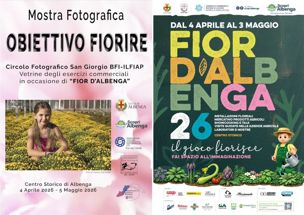 I manifesti della mostra fotografica e di Fior d'Albenga