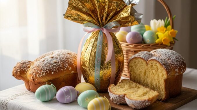 composizione con dolci pasquali