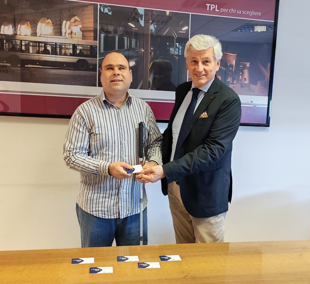 Il Presidente di Uici Andrea Bazzano e il Direttore Generale di TPL Linea Giampaolo Rossi