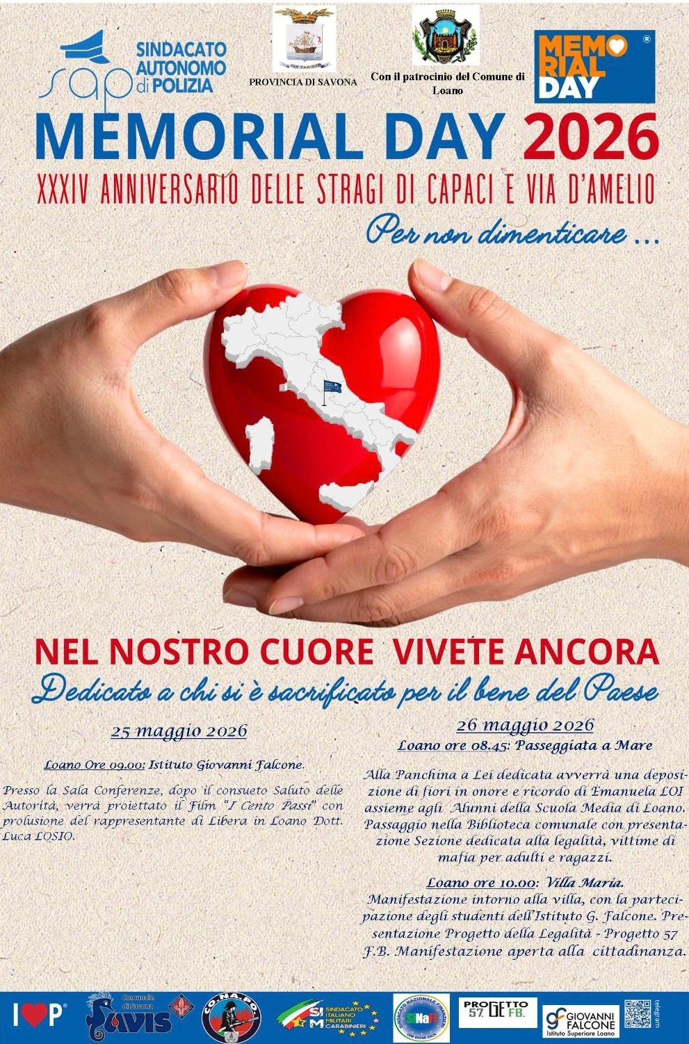 La locandina Memorial Day 2026 a Loano